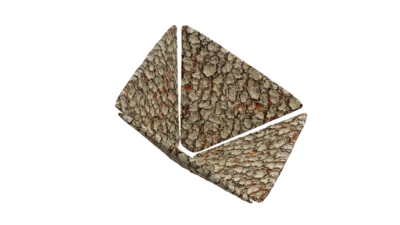 A rendering of a flower with a bark texture.